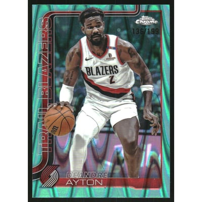 2025-26 Topps Chrome RayWave Aqua Refractors #168 Deandre Ayton