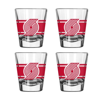Portland Trail Blazers Logo Brands Four-Piece Stripe Shot Glass Set