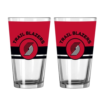 Portland Trail Blazers Logo Brands Two-Piece 16oz. Horizon Pint Glass Set