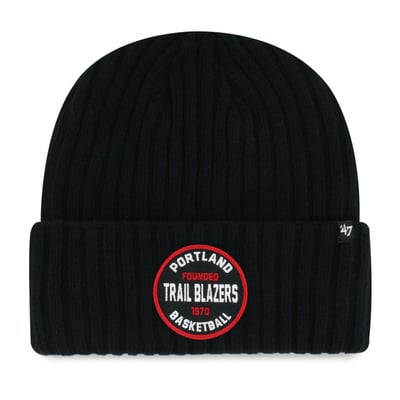  Portland Trail Blazers '47 Ribbed Snowdrift Cuffed Knit Hat - Black