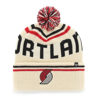 Portland Trail Blazers '47 Quattrle Cuffed Knit Hat with Pom - Natural