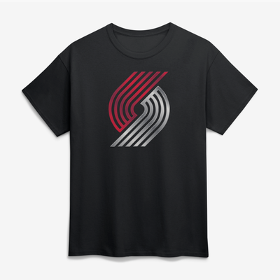 Portland Trail Blazers Big & Tall Metallic Mascot T-Shirt - Black
