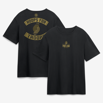 Portland Trail Blazers Hoops For Troops T-Shirt - Black