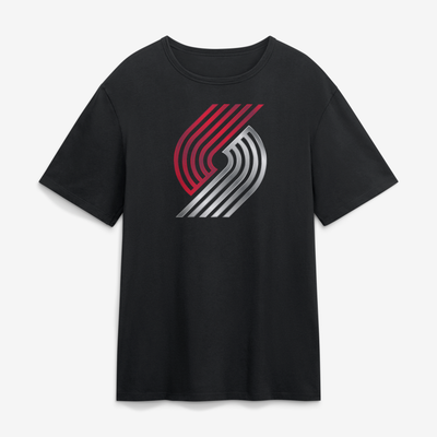 Portland Trail Blazers  Metallic Mascot T-Shirt - Black