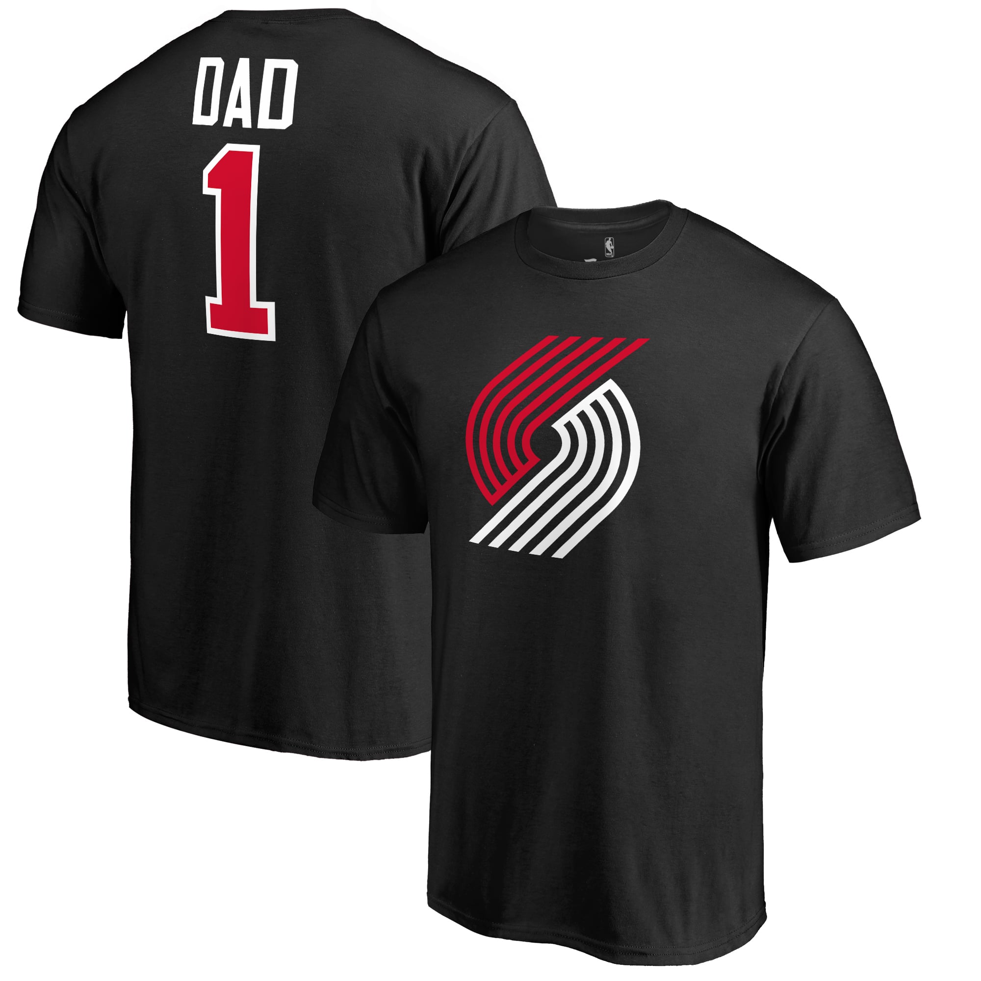 Men's Portland Trail Blazers Black #1 Dad T-Shirt