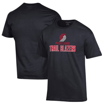 Portland Trail Blazers Champion Jersey Cotton T-Shirt - Black