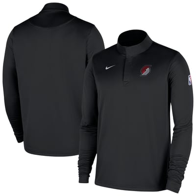 Portland Trail Blazers Nike Authentic Coaches Quarter-Zip Dri-FIT Top - Black