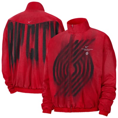 Portland Trail Blazers Nike 2026/27 Standard Issue On-Court Game Theater Loud Full-Zip Jacket - Red
