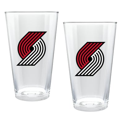 Portland Trail Blazers Two-Piece 16oz. Double Play Pint Glass Set