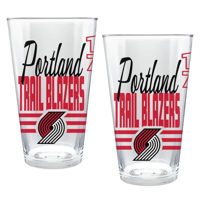 Portland Trail Blazers Two-Piece 16oz. Heritage Pint Glass Set