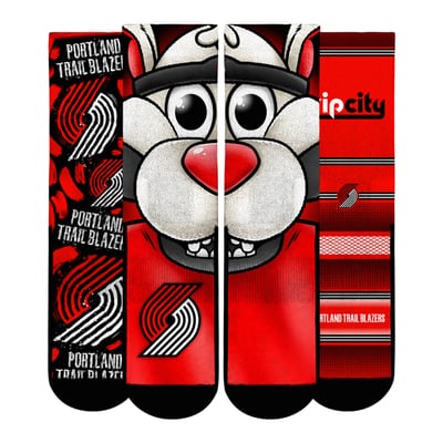  Portland Trail Blazers Rock Em Unisex Fan Favorites Three-Pack Crew Socks Set - Red