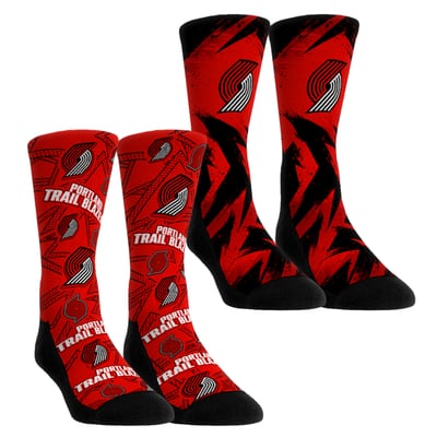  Portland Trail Blazers Rock Em Unisex Game Day 2-Pack Crew Socks - Red
