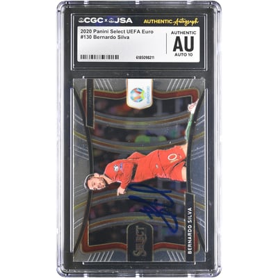Bernardo Silva Portugal National Team Autographed 2020 Panini Select UEFA Euro #130 CGC Authenticated AUTO 10 Card