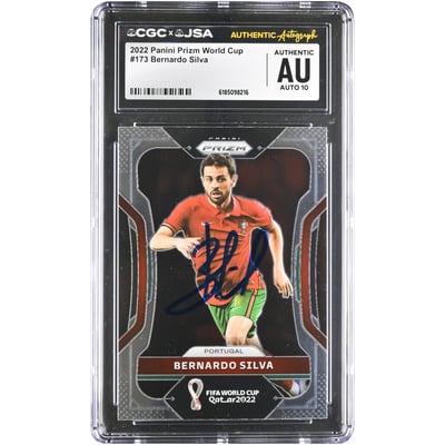Bernardo Silva Portugal National Team Autographed 2022 Panini Prizm World Cup #173 CGC Authenticated AUTO 10 Card