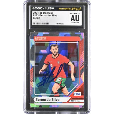 Bernardo Silva Portugal National Team Autographed 2024-25 Panini Donruss Cubic #123 CGC Authenticated AUTO 10 Card