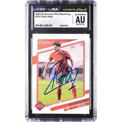 Pedro Neto Portugal National Team Autographed 2021-22 Panini Donruss FIFA World Cup #123 CGC Authenticated AUTO 10 Card