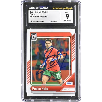 Pedro Neto Portugal National Team Autographed 2024-25 Panini Donruss Optic #119 CGC Authenticated 9/10 Card