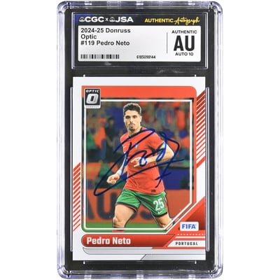 Pedro Neto Portugal National Team Autographed 2024-25 Panini Donruss Optic #119 CGC Authenticated AUTO 10 Card