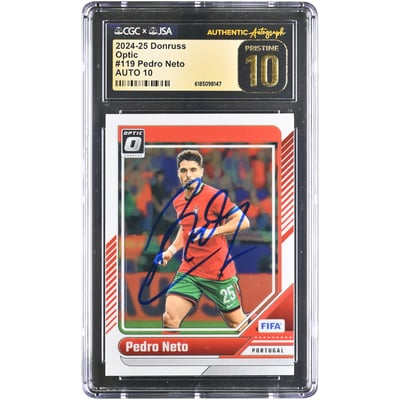Pedro Neto Portugal National Team Autographed 2024-25 Panini Donruss Optic #119 CGC Authenticated PRISTINE 10/10 Card