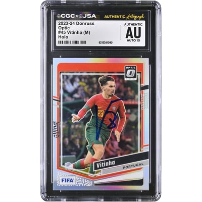 Vitinha Portugal National Team Autographed 2023-24 Panini Donruss Optic Holo #45 CGC Authenticated AUTO 10 Card
