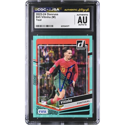 Vitinha Portugal National Team Autographed 2023-24 Panini Donruss Teal #45 #/199 CGC Authenticated AUTO 10 Card