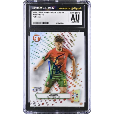 Vitinha Portugal National Team Autographed 2023 Topps Pristine UEFA Euro '24 Refractor #132 CGC Authenticated AUTO 10 Card