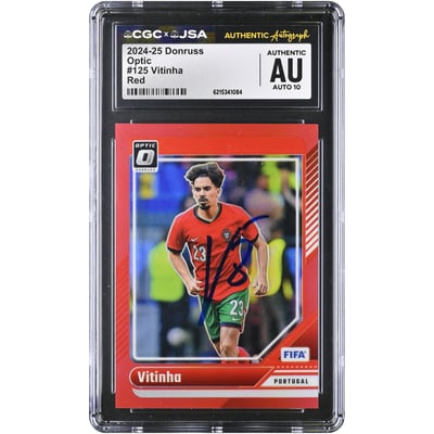 Vitinha Portugal National Team Autographed 2024-25 Panini Donruss Optic Red #125 #/299 CGC Authenticated AUTO 10 Card