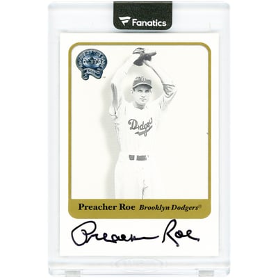 Preacher Roe Brooklyn Dodgers Autographed 2001 Fleer Greats Of The Game #NNO Card 