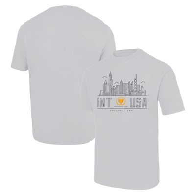Ahead 2026 Presidents Cup Chicago Skyline Luke Tri-Blend T-Shirt - White