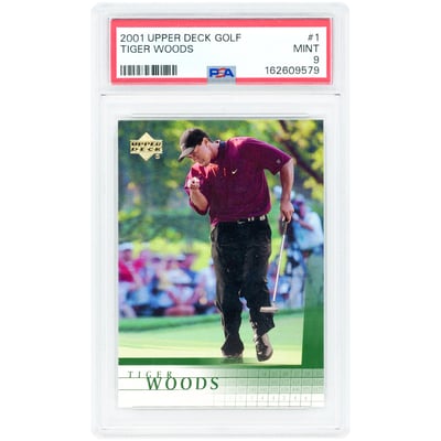 Tiger Woods 2001 Upper Deck Gold #1 PSA Authenticated 9 Rookie Card