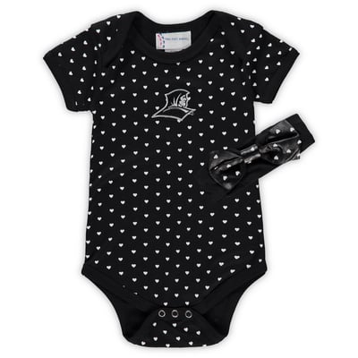 Providence Friars Girls Newborn & Infant Hearts Bodysuit & Headband Set - Black