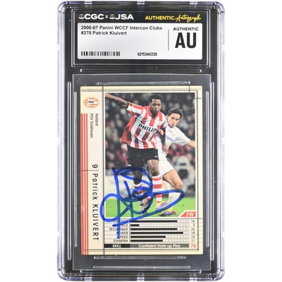 Patrick Kluivert PSV Eindhoven Autographed 2006-07 Panini WCCF Intercon Clubs #270 CGC Authenticated Card