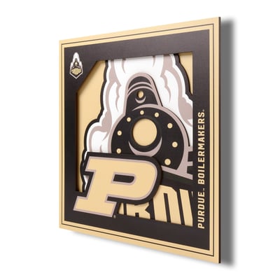 Purdue Boilermakers Fanpoint 12'' x 12'' 3D Logo Wall Art