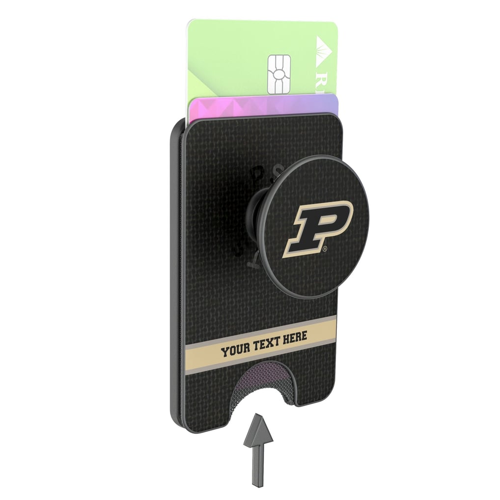Purdue Boilermakers Keyscaper Personalized Endzone Solid PopSockets Magnetic Wallet