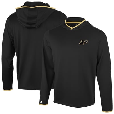  Purdue Boilermakers Antigua Brink Color Pop Long Sleeve Hoodie T-Shirt - Black