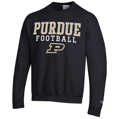 Purdue Boilermakers Champion Football Stack Sweatshirt - Black