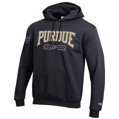 Purdue Boilermakers Champion Operation Hat Trick Camo Script Powerblend Fleece Hoodie - Black