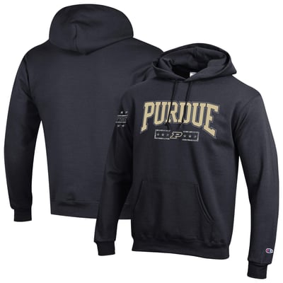 Purdue Boilermakers Champion Operation Hat Trick Camo Script Powerblend Fleece Hoodie - Black