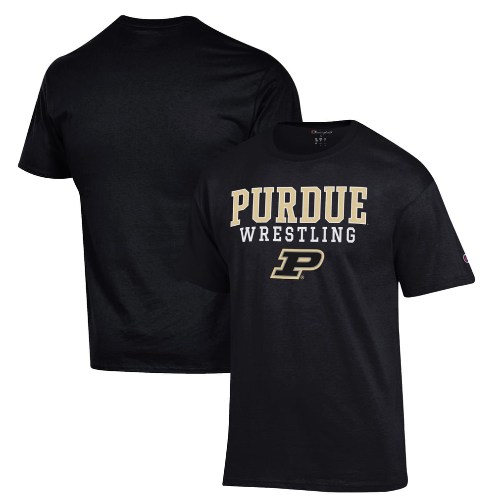 Purdue Boilermakers Champion Wrestling Stack Logo T-Shirt - Black