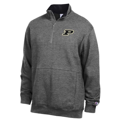  Purdue Boilermakers Champion Fleece Quarter-Zip Pullover - Charcoal