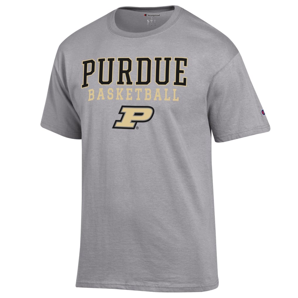 Purdue Boilermakers Champion Basketball Stack T-Shirt - Heather Gray