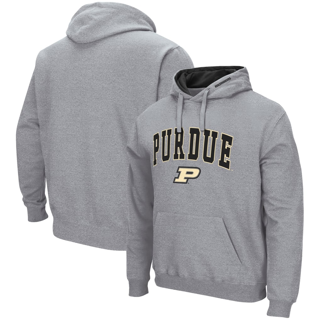 Purdue Boilermakers Colosseum Arch & Logo 3.0 Pullover Hoodie - Heather Gray