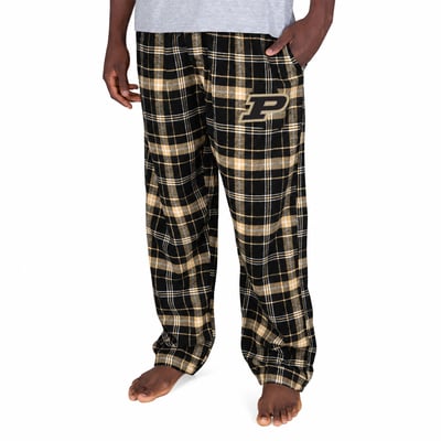 Purdue Boilermakers Fanatics Big & Tall Ultimate Plaid Flannel Pajama Pants - Black/Gold