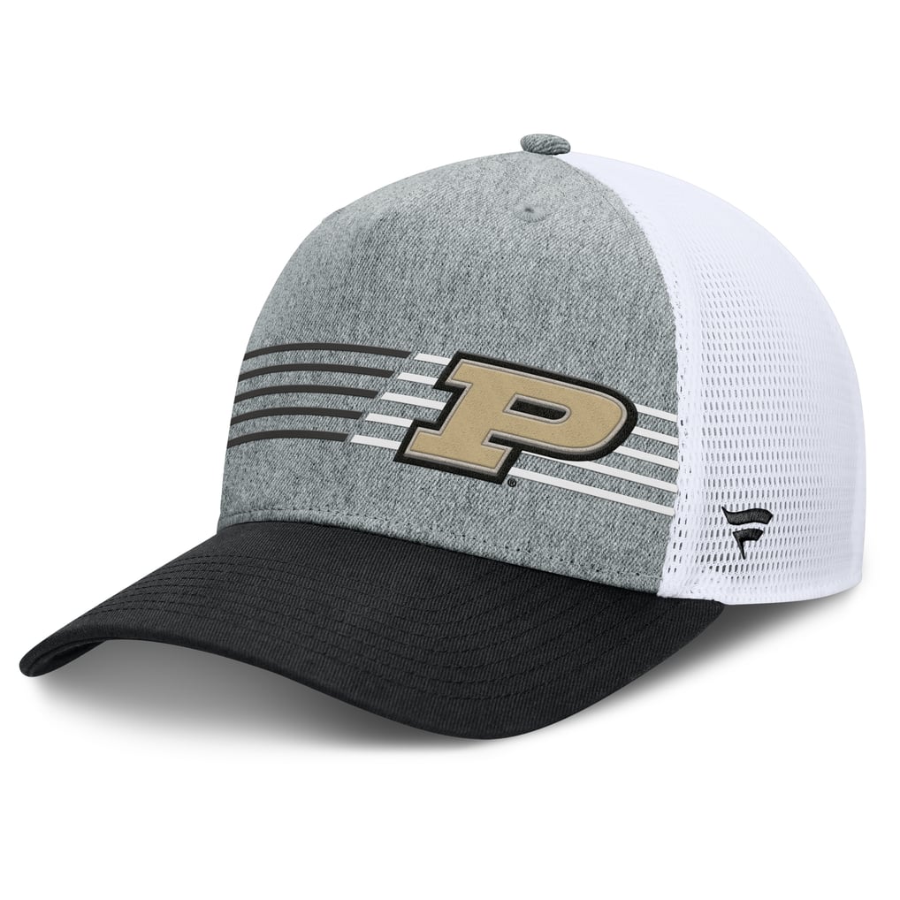 Purdue Boilermakers Fanatics Profile Trucker Adjustable Hat - Heather Gray/Black