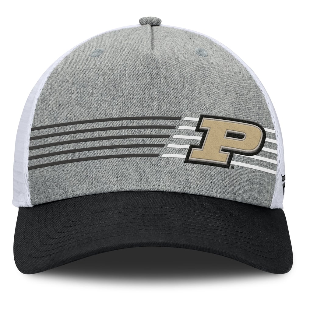 Purdue Boilermakers Fanatics Profile Trucker Adjustable Hat - Heather Gray/Black