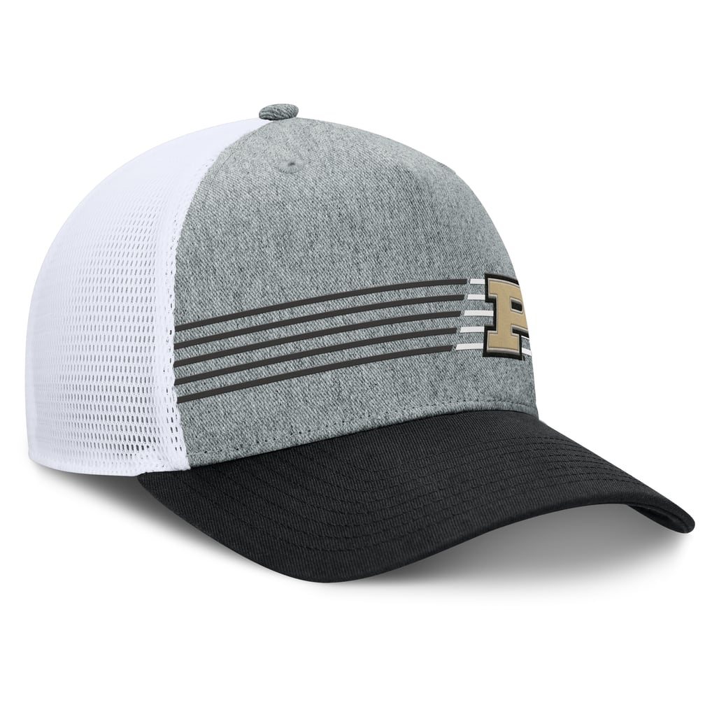Purdue Boilermakers Fanatics Profile Trucker Adjustable Hat - Heather Gray/Black
