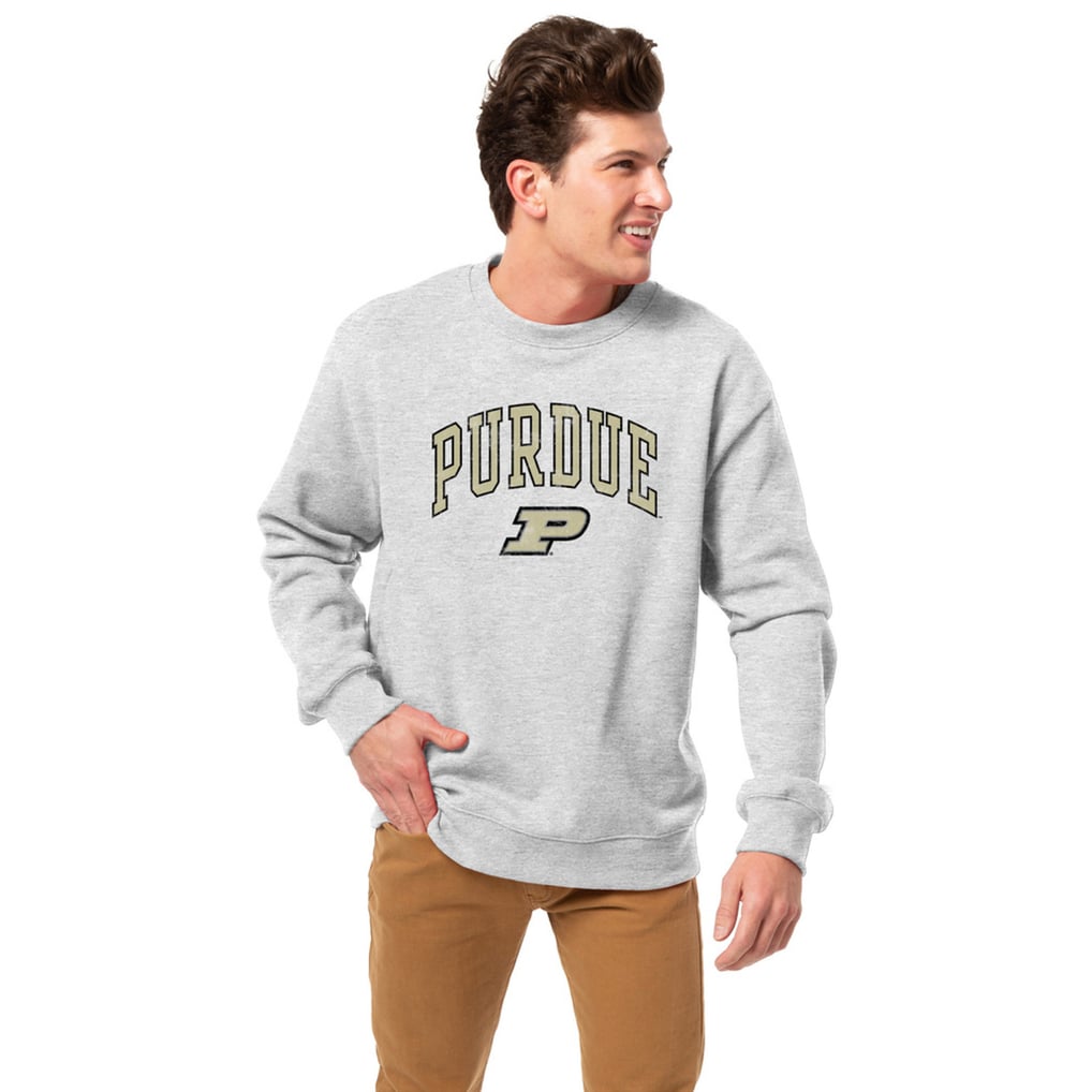 Purdue Boilermakers League Collegiate Wear Essentials 2.0 Fleece Pullover Sweatshirt - Heather Gray