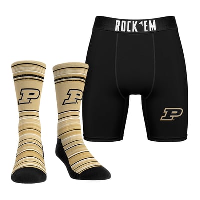  Purdue Boilermakers Rock Em Primary Crew Socks & Boxer Briefs Combo Pack