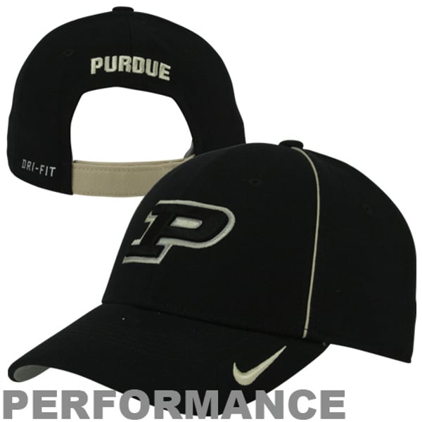 Nike Legacy 91 Dri-Fit Black Baseball Cap Purdue Boilermakers EUC Boiler Up Nike Purdue Boilermakers Hat Mens Strapback Black Dri-Fit  main image 2