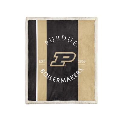 Purdue Boilermakers Pegasus Block Stripe 50" x 60" Ultra Cozy Sherpa Blanket